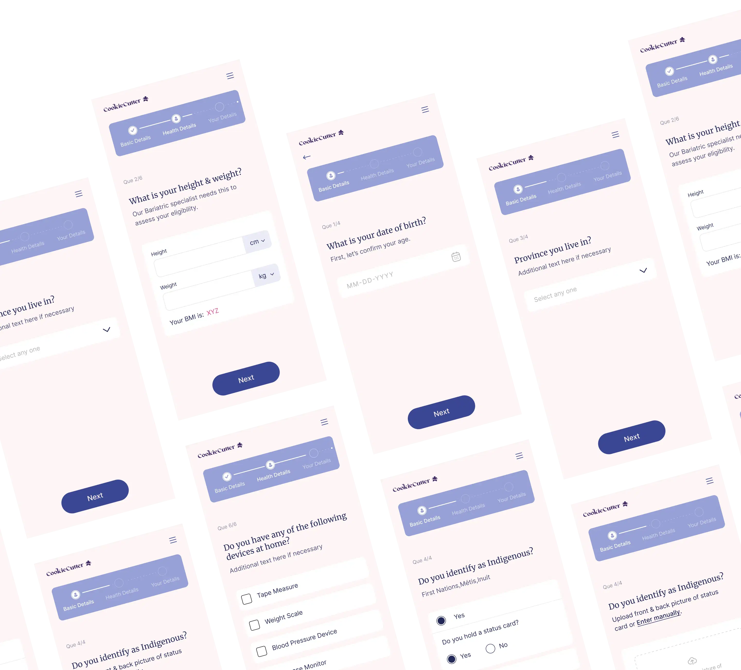 mobile ui screens